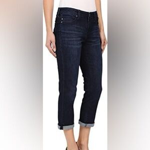 Liverpool 16 Michelle's Capri Highrise Dark Wash Straight Leg Denim Jeans